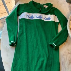 The Beaufort Bonnet Company Green Smocked romper